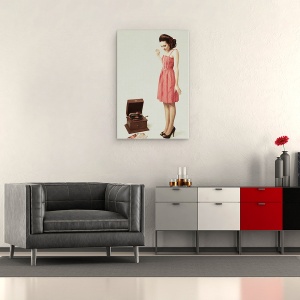 Tablou canvas - Fata Frumoasa, Vintage, Vechi, Boom, 40 x 60 cm - Img 2