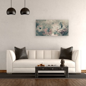 Tablou canvas - Fecioarele Ll, Macro, Prim-Plan, Flori, Nigella, Natura Moarta, 50 x 100 cm - Img 2