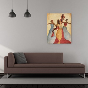 Tablou canvas - Femei Africane Dansand 1, 40 x 50 cm - Img 2