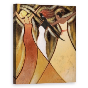 Tablou canvas - Femei Africane Dansand 3, 60 x 75 cm
