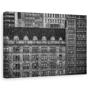 Tablou canvas - Fifth Avenue, Alb-Negru, Arhitectura, Geometrie, Ferestre, Fatada, 60 x 90 cm