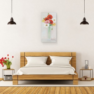 Tablou canvas - Floare De Mac, Vaza, Pictura II, 50 x 100 cm - Img 3