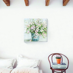 Tablou decorativ canvas floral multicolor 60x60 cm
