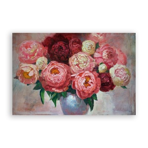 Tablou Canvas - Floral, Flori, Bujori, Pictura, Primavara, 40 x 60 cm