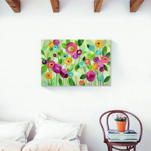 tablou canvas floral flori de maci 60x90 cm