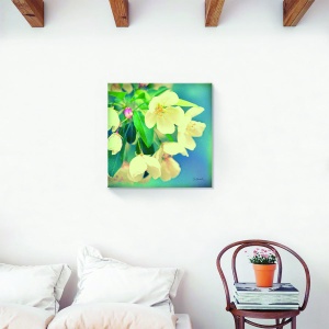 Tablou decorativ floral cu lalele pe canvas 60x60 cm