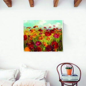 tablou canvas floral multicolor lunca 80 x 120 cm