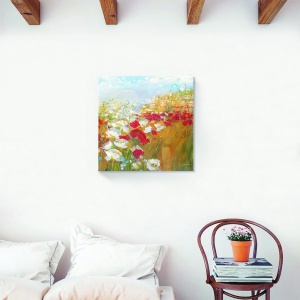 Tablou canvas floral multicolor cu păpădii