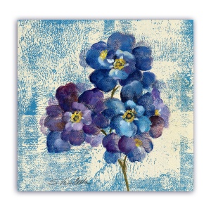 Tablou Canvas - Floral, Vintage, Albastru, Orhidee, 60 x 60 cm