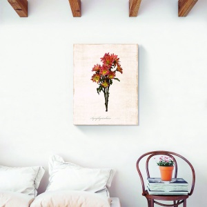 Tablou decorativ canvas cu flori de crizanteme portocalii 60x75 cm