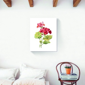 Tablou decorativ canvas flori cu mușcate roșii