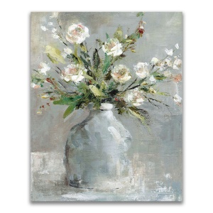 Tablou Canvas - Flori, Floare, Vaza, Primavara, Alb, 40 x 50 cm