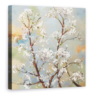 Tablou canvas - Flori, Natura, Copac cu flori, Flori albe, Pictura, 60 x 60 cm