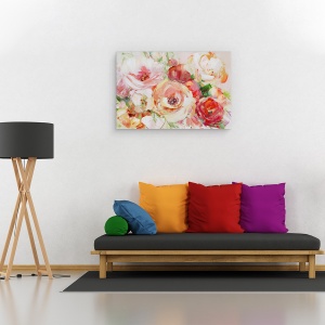 Tablou canvas - Flori, Vara, Colorate, Pictura, 40 x 60 cm - Img 2