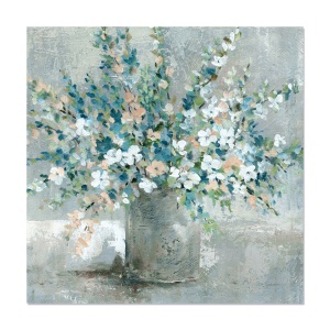 Tablou Canvas - Flori, Vaza, Pictura 60 x 60 cm - Img 1