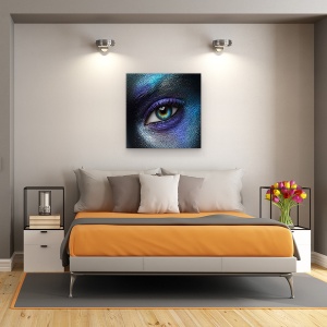 Tablou Canvas - Frumusete, Ochi, Abstract, Violet, Iris, 90 x 90 cm - Img 3