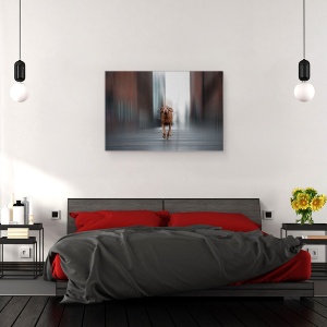 Tablou canvas - Fugi Ca Vantul, Caini, Hamburg, Oras, Animale, Caine, 60 x 90 cm - Img 3