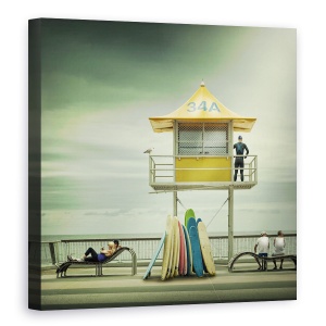 Tablou canvas - Garda De Salvare, Surf, Paznic, Oameni, Apa, 90 x 90 cm