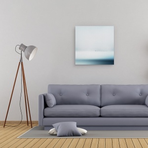 Tablou canvas - Gaste Salbatice, Mare, Apa, Cer, Pasari, Minimalislm, 60 x 60 cm - Img 2