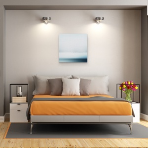 Tablou canvas - Gaste Salbatice, Mare, Apa, Cer, Pasari, Minimalislm, 90 x 90 cm - Img 3