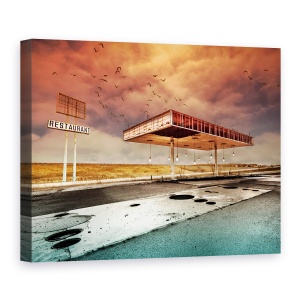 Tablou canvas - Gaz Bar Blues, Peisaj, Restaurant, Statie, Benzinarie, 75 x 100 cm
