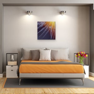 Tablou canvas - Gheata Si Flacara, Zapada, Fulg De Nea, Macro, Inghet, Gheata, 60 x 60 cm - Img 3