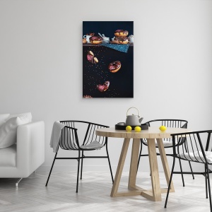 Tablou canvas - Gogosi De Pe Raftul De Sus, Mustati, Stropi, Uda, 40 x 60 cm - Img 4