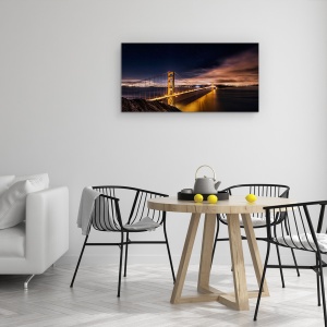 Tablou Canvas - Golden Gate La Stele, Pod, Noapte, San Francisco, 50 x 100 cm - Img 2