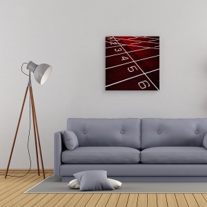 Tablou canvas - Grila De Pornire, Abstract, Atletism, Numere, Linii, Rosu, 60 x 60 cm - Img 2