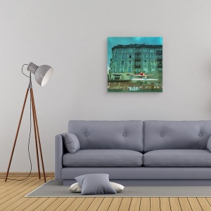 Tablou canvas - Hamburg, Apa, Hamburg, Rosu, Canoe, Actiune, 60 x 60 cm - Img 2