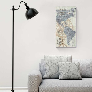 Tablou decorativ harta Americii pe canvas 40x100 cm