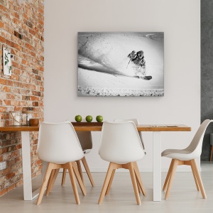 Tablou canvas - Henri Face Un Viraj , Actiune, Sport, Iarna, Franta, Schi, 60 x 80 cm - Img 4