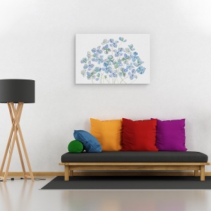 Tablou canvas - Hortensie, Albastru, Vara, Floare, 80 x 120 cm - Img 2
