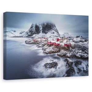 Tablou canvas - Iarna In Insulele Lofoten, Iarna, Lofoten, Norvegia, Peisaj, Peisaj Marin, 60 x 90 cm