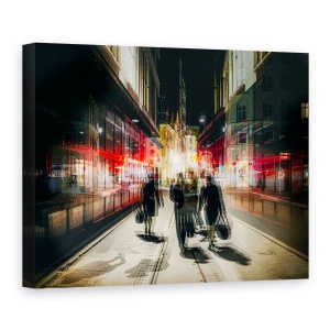 Tablou canvas - Iesire Libera, Copenhaga, Strada, Oameni, Danemarca, Expunere Dubla, 60 x 80 cm