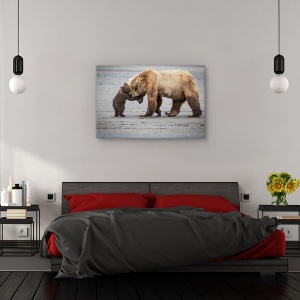 Tablou canvas - imbratisare de ursulet, Nature, imbratisare, Pui, Jucaus, 60 x 90 cm - Img 3