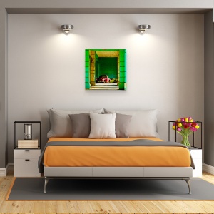 Tablou canvas - Impresia Cuba, Culoare, Culori, Verde, Rosu, 90 x 90 cm - Img 3