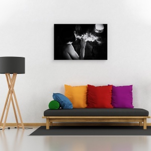 Tablou canvas - In Fum, Monocrom, Cinematic, Fum, Lumina, 60 x 90 cm - Img 2