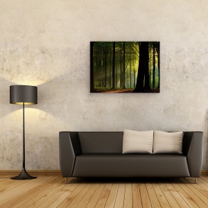 Tablou canvas - Inainte De Cadere, Padure, Ray, Copaci, Vara, Peisaj, 50 x 70 cm - Img 2