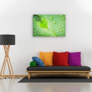 Tablou canvas - Inima, Abstract, Picatura, Frunze, Verde, 80 x 120 cm - Img 2