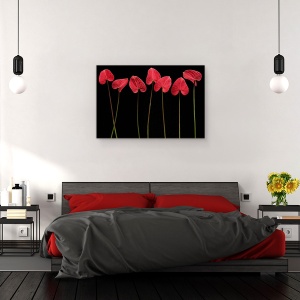 Tablou canvas - Inimi Botanice, Floare, Natura Moarta, Rosu, 60 x 90 cm - Img 3