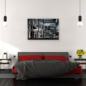 Tablou canvas - Instalatii Sanitare, Industrial, Tevi, Constructie, 40 x 60 cm - Img 3