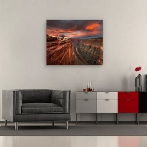 Tablou Canvas - Izbavire, Grand, Stanci, Marele Canion, Valea, Raul, 40 x 50 cm - Img 2