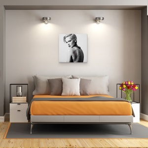 Tablou canvas - Janatini, Tatuaj, Femeie, Model, Privire, Colier, 90 x 90 cm - Img 3