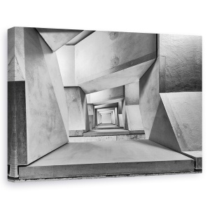 Tablou canvas - Jos, Haotic, Scara, Alb-Negru, 60 x 90 cm