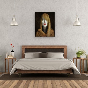 Tablou canvas - Kemuning, Portret, Pelerina, Mantia, Capota, Esarfa, 60 x 75 cm - Img 3