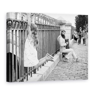Tablou canvas - L&H, Montmartre, Paris, Franta, Alb-Negru, Gard, 75 x 100 cm