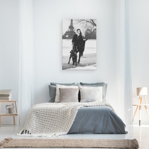 Tablou canvas - La Paris, Conceptual, Franta, Alb-Negru, Eiffel, 40 x 60 cm - Img 3