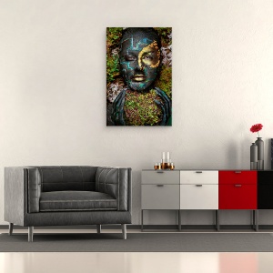 Tablou canvas - Labirint, Oameni, Fata, Persoana, Portret, Pictat, 60 x 90 cm - Img 2