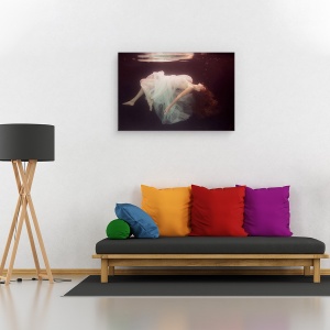 Tablou canvas - Laura, Sub Apa, Bule, Moale, Suprafata, Rochie, 60 x 90 cm - Img 2